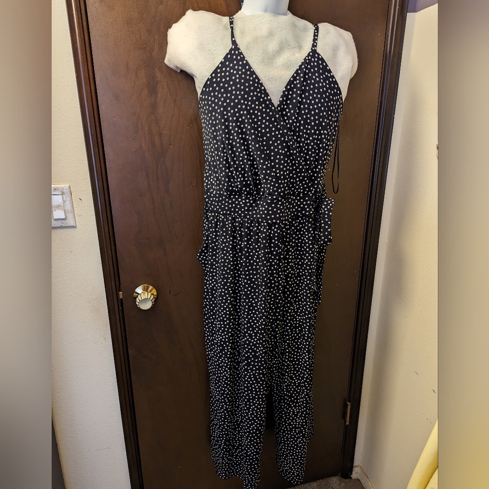 Navy polkadot jumpsuit